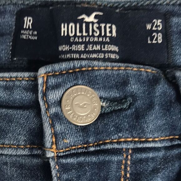 HOLLISTER High-Rise Jean Legging Sz 1 (25x28) Advanced Stretch Ripped Jeggings 4 - Picture 7 of 12